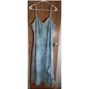 Vintage R&M Richards Sheer Floral Slip Dress Sz 16 Made USA Fairycore Pastel